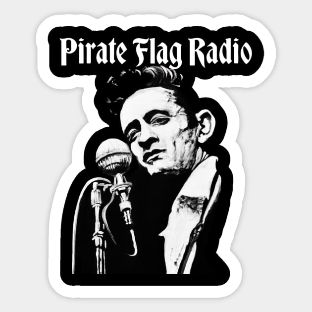 WPFR THE MAN IN BLACK Sticker by PIRATE FLAG RADIO WPFR